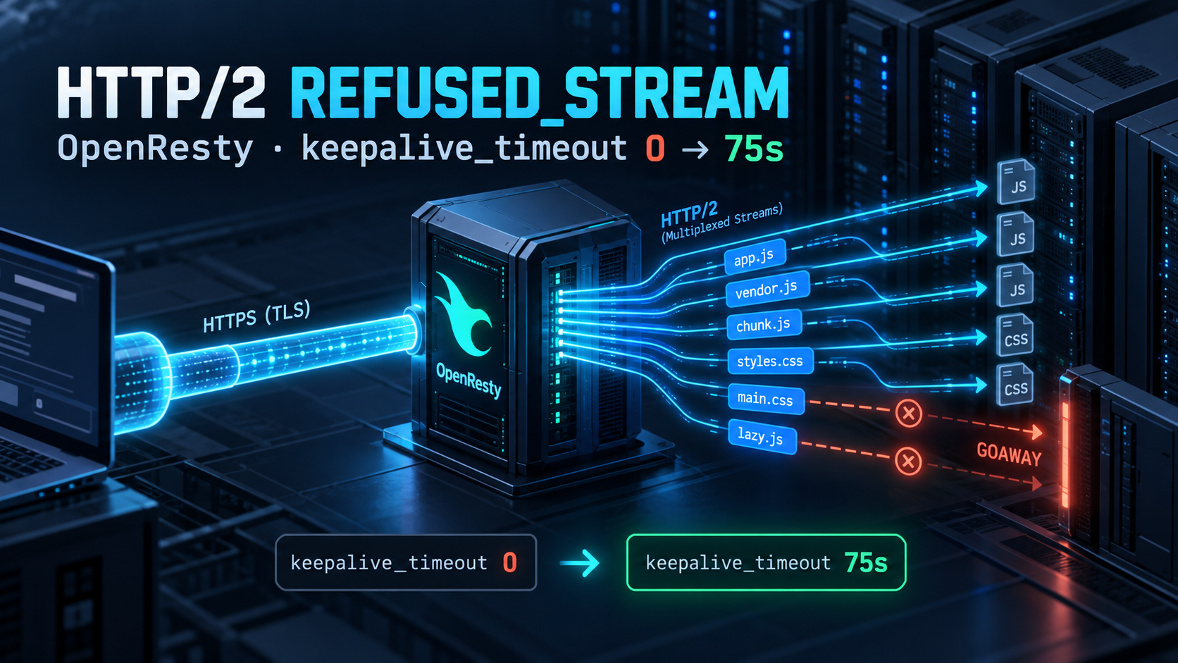 OpenResty HTTPS 出现 `ERR_HTTP2_SERVER_REFUSED_STREAM`：一次由 `keepalive_timeout 0` 引发的排查